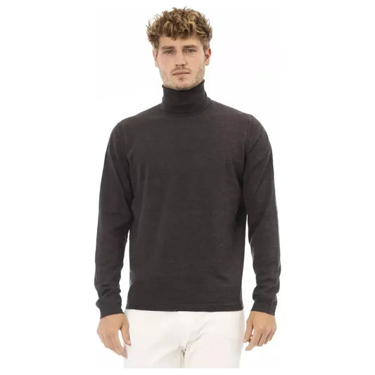 Alpha Studio Brown Cashmere Men's Turtleneck Sweater Alpha Studio