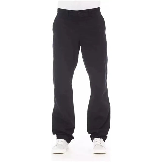 Alpha Studio Blue Cotton Men's Pant Alpha Studio