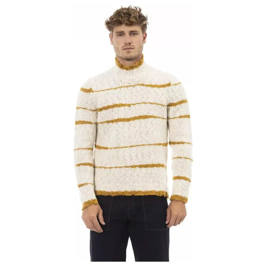 Alpha Studio Beige Alpaca Men Sweater Alpha Studio