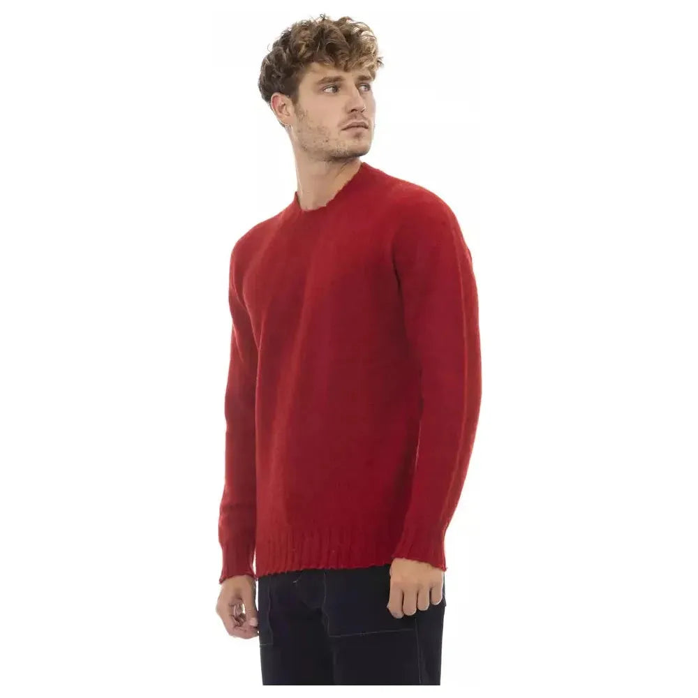 Alpha Studio Red Wool Men Sweater Alpha Studio