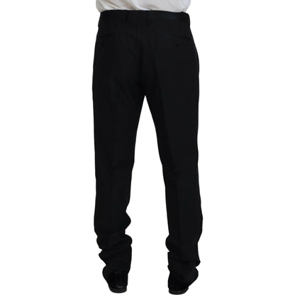 Dolce & Gabbana Black Dress Wool Silk Trouser Pants