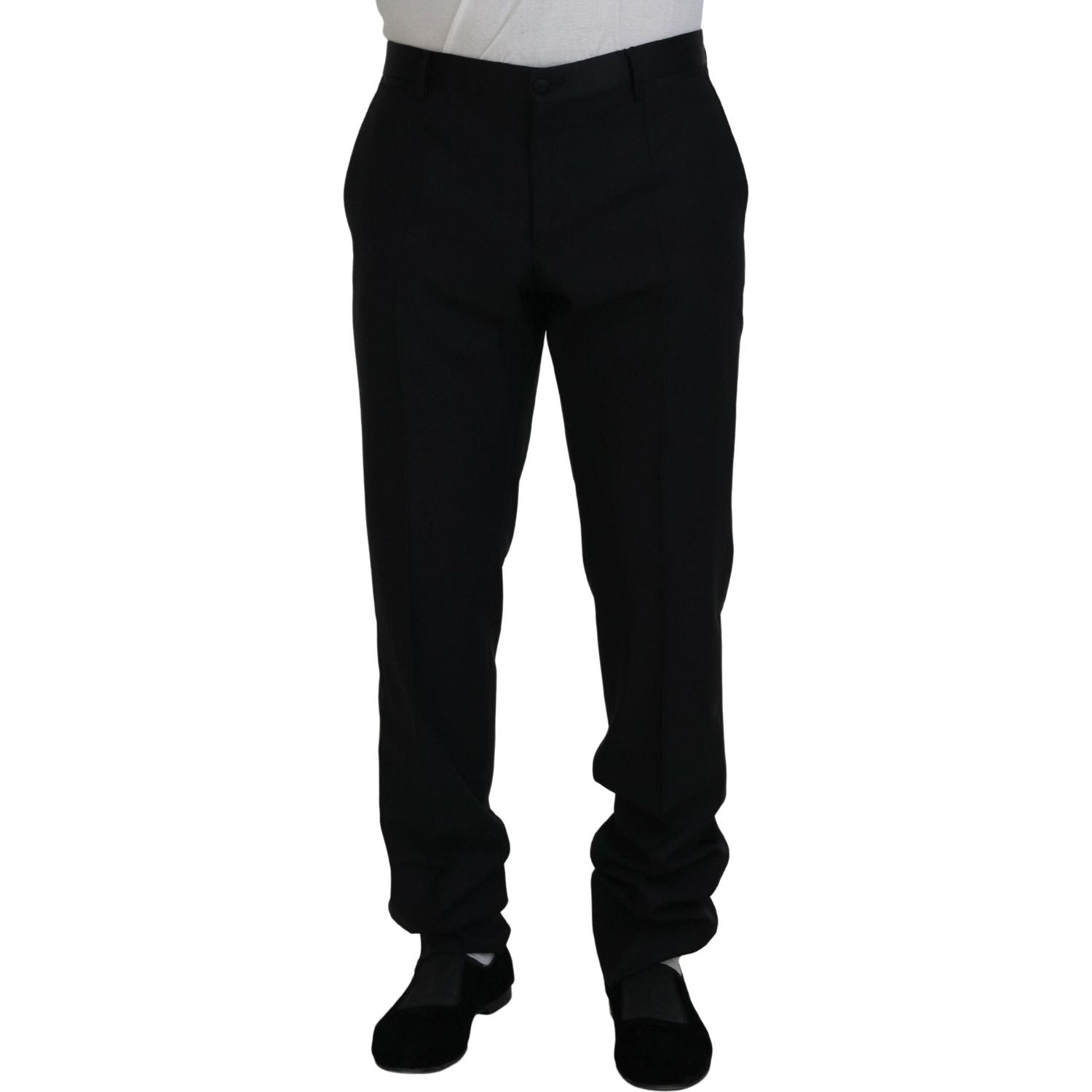 Dolce & Gabbana Black Dress Wool Silk Trouser Pants