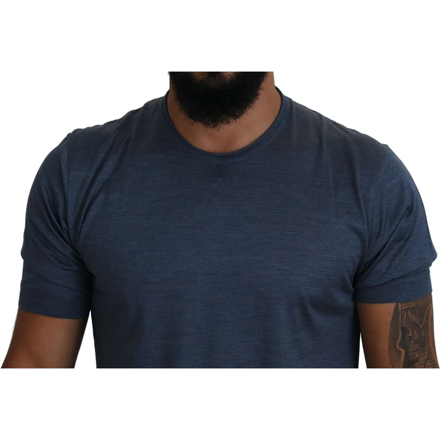 Dolce & Gabbana Elegant Silk Crewneck Blue Tee Dolce & Gabbana