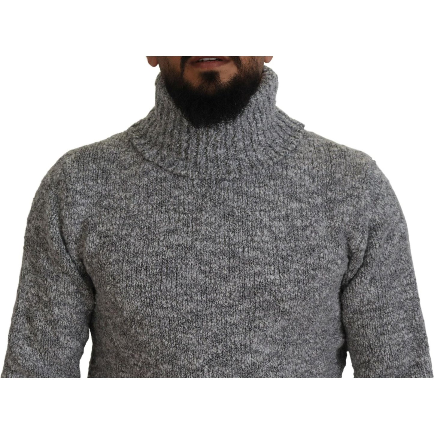 Dolce & Gabbana Elegant Gray Wool-Blend Turtleneck Sweater Dolce & Gabbana