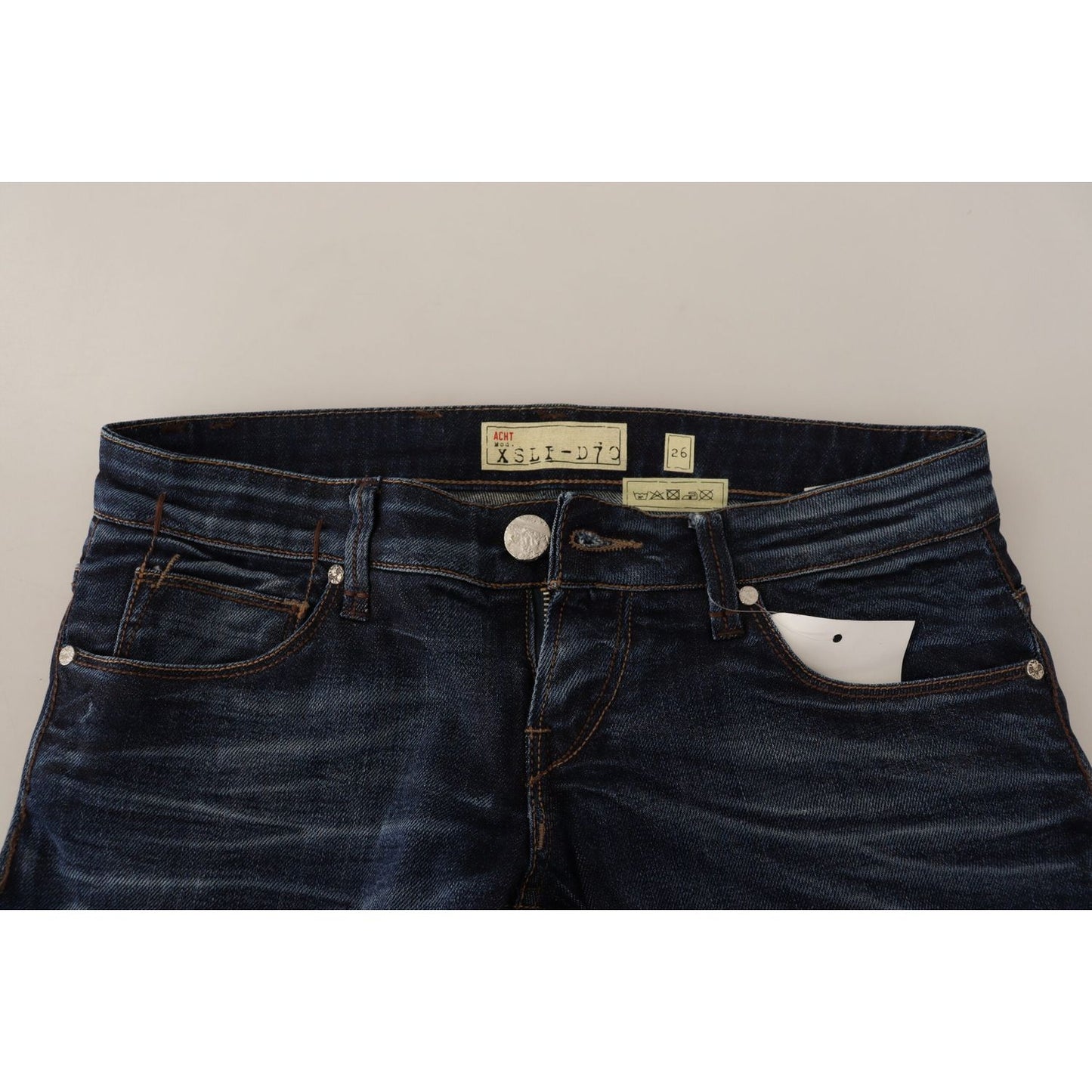 Acht Chic Slim Fit Blue Washed Jeans Acht Black