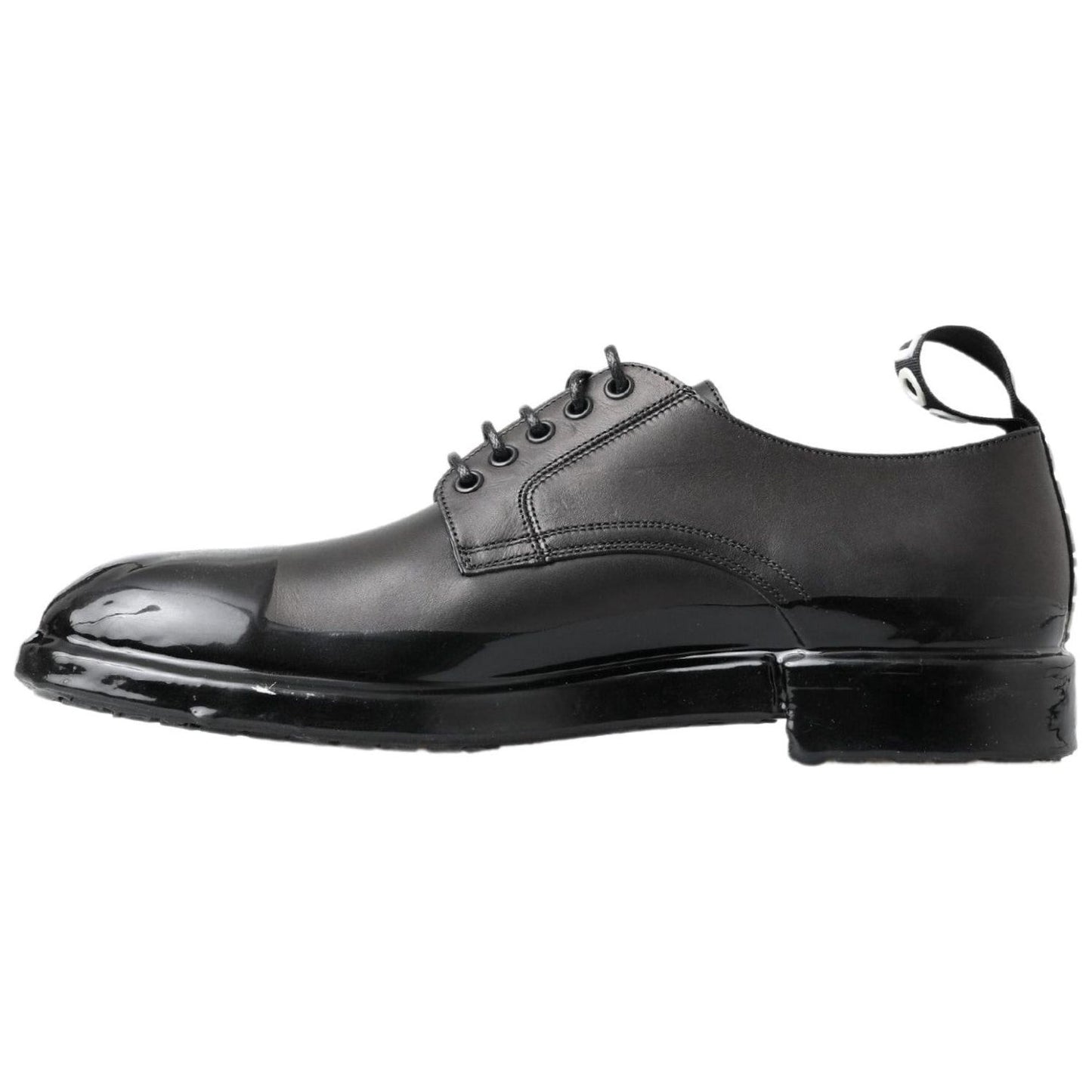 Dolce & Gabbana Elegant Derby Lace-Up Leather Shoes in Black Dolce & Gabbana