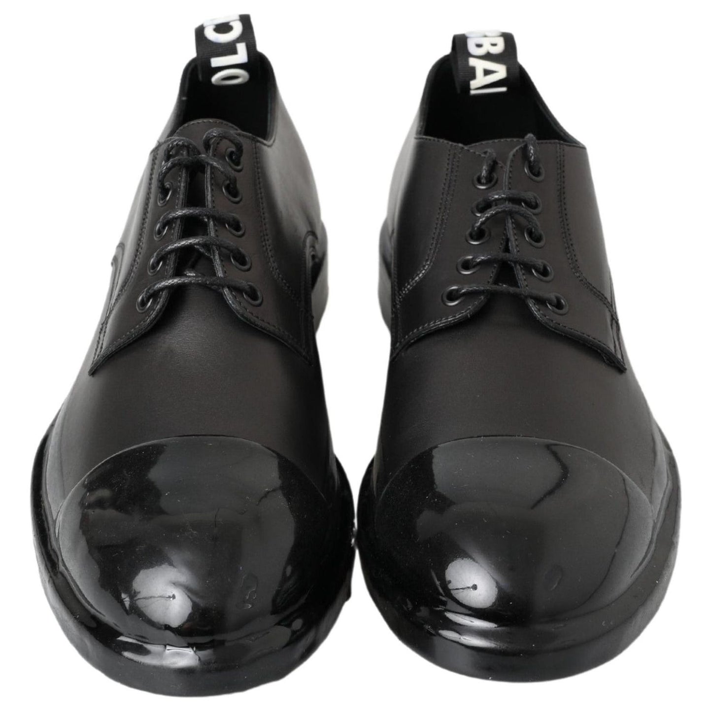 Dolce & Gabbana Elegant Derby Lace-Up Leather Shoes in Black Dolce & Gabbana