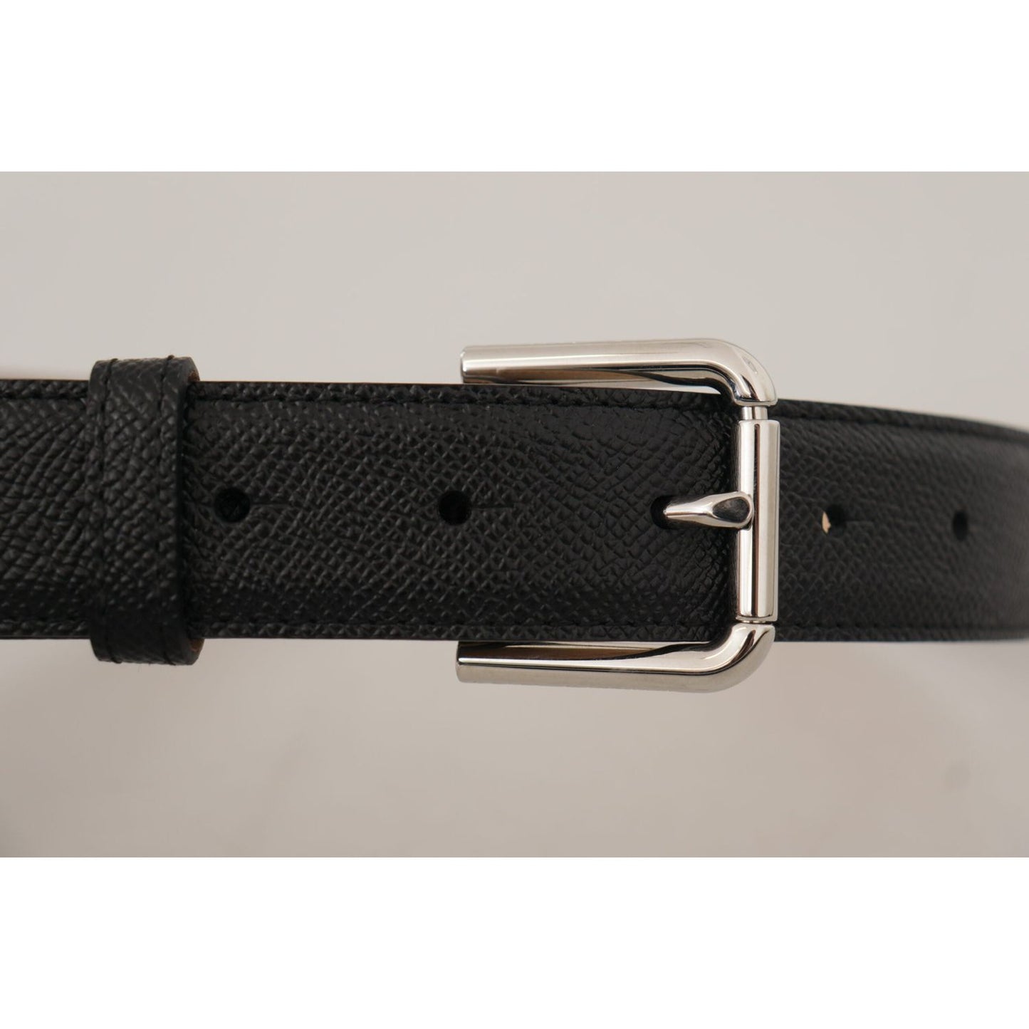 Dolce & Gabbana Sleek Black Authentic Leather Belt Dolce & Gabbana