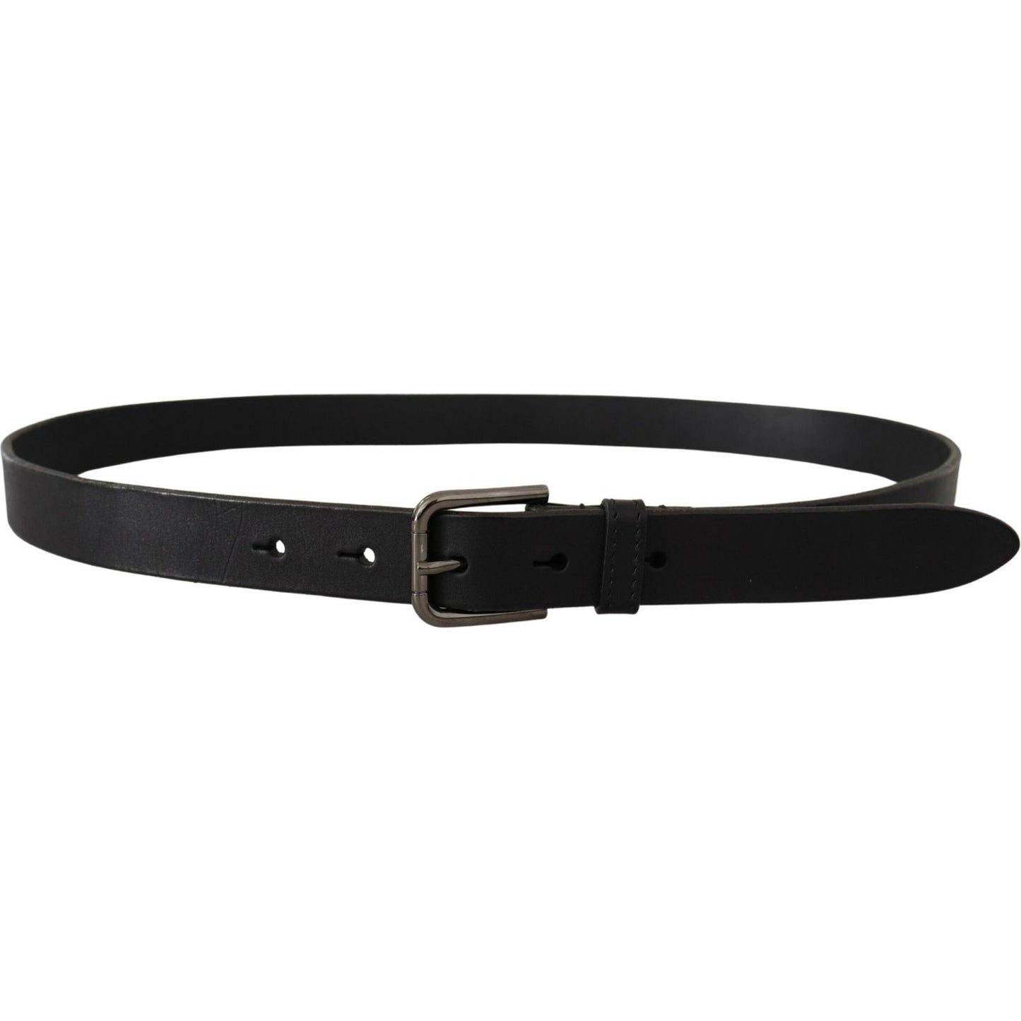 Dolce & Gabbana Elegant Black Leather Belt with Metal Buckle Dolce & Gabbana