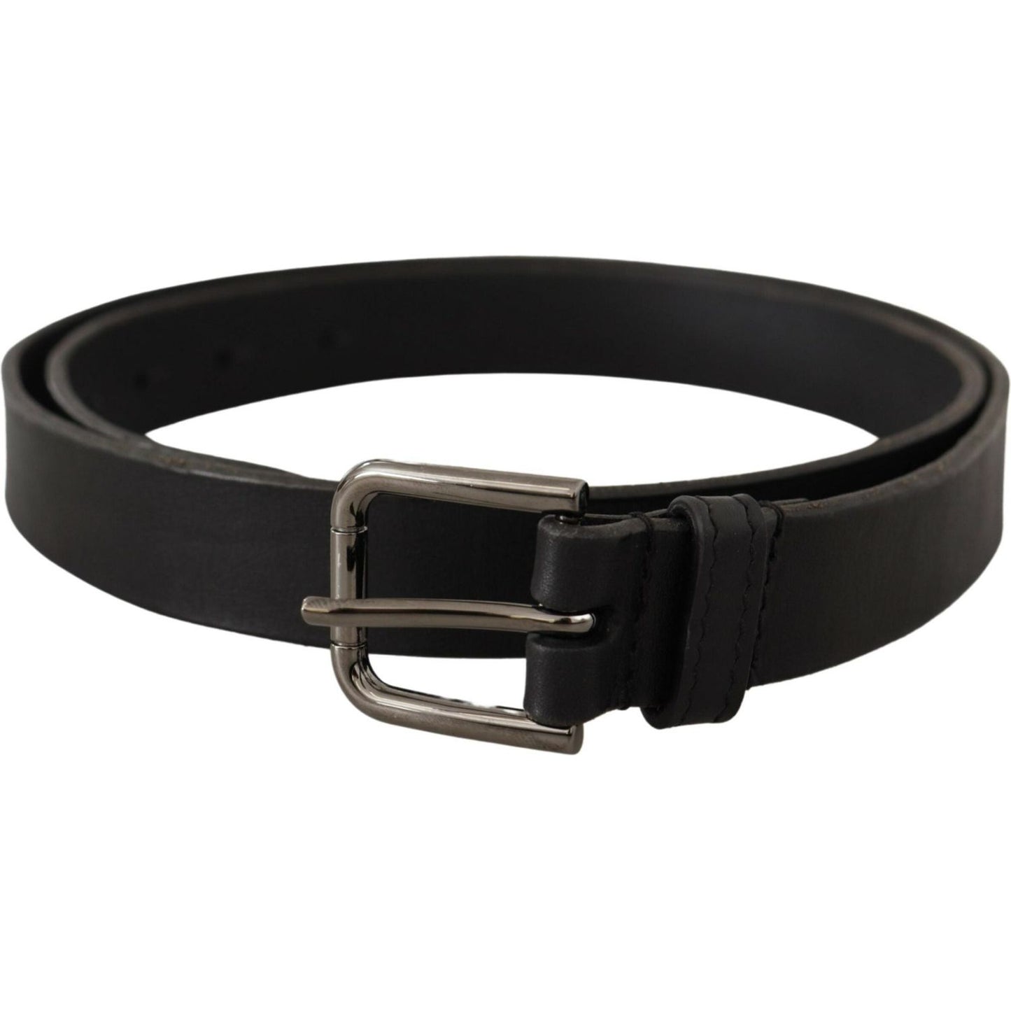 Dolce & Gabbana Elegant Black Leather Belt with Metal Buckle Dolce & Gabbana