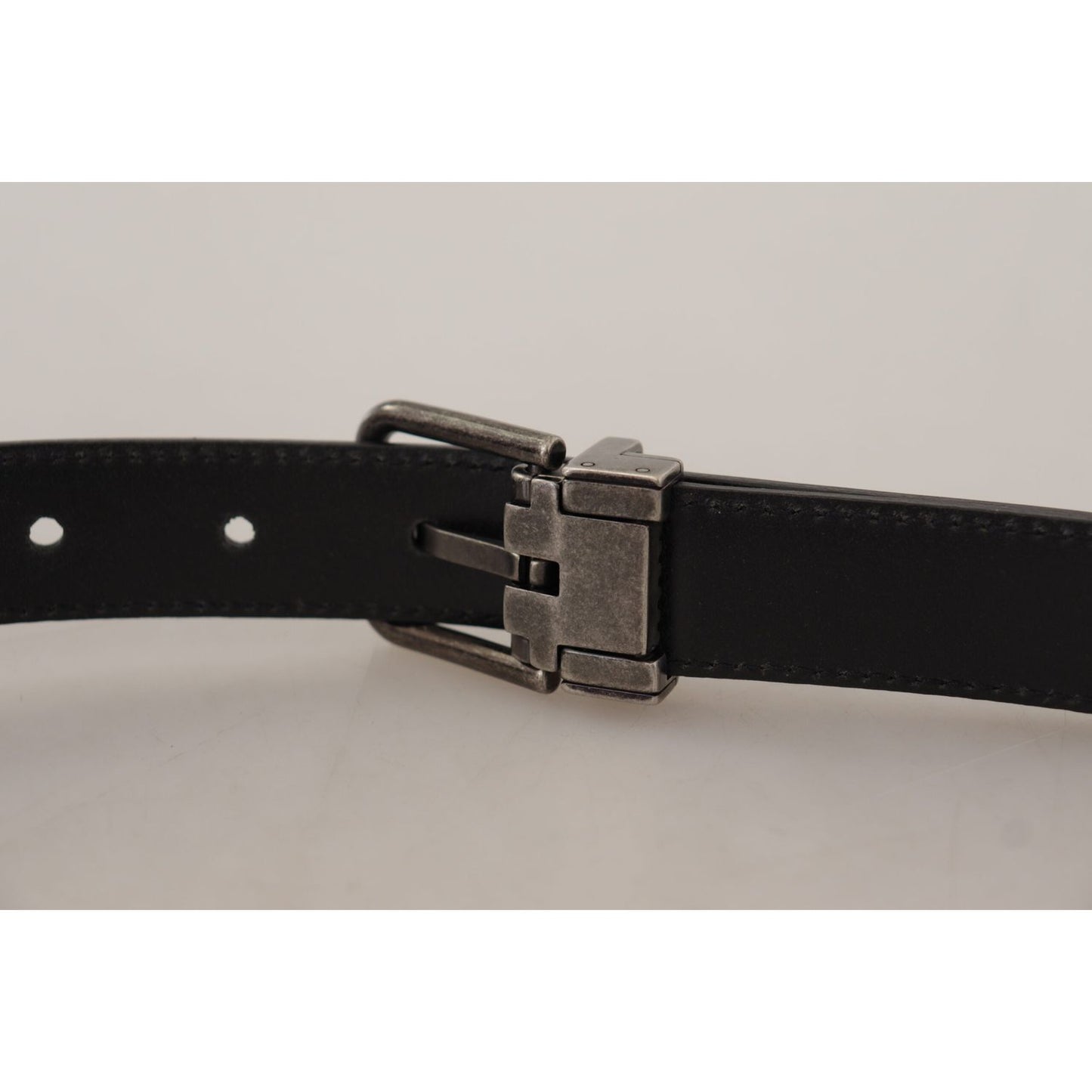 Dolce & Gabbana Elegant Black Leather Belt with Metal Buckle Dolce & Gabbana