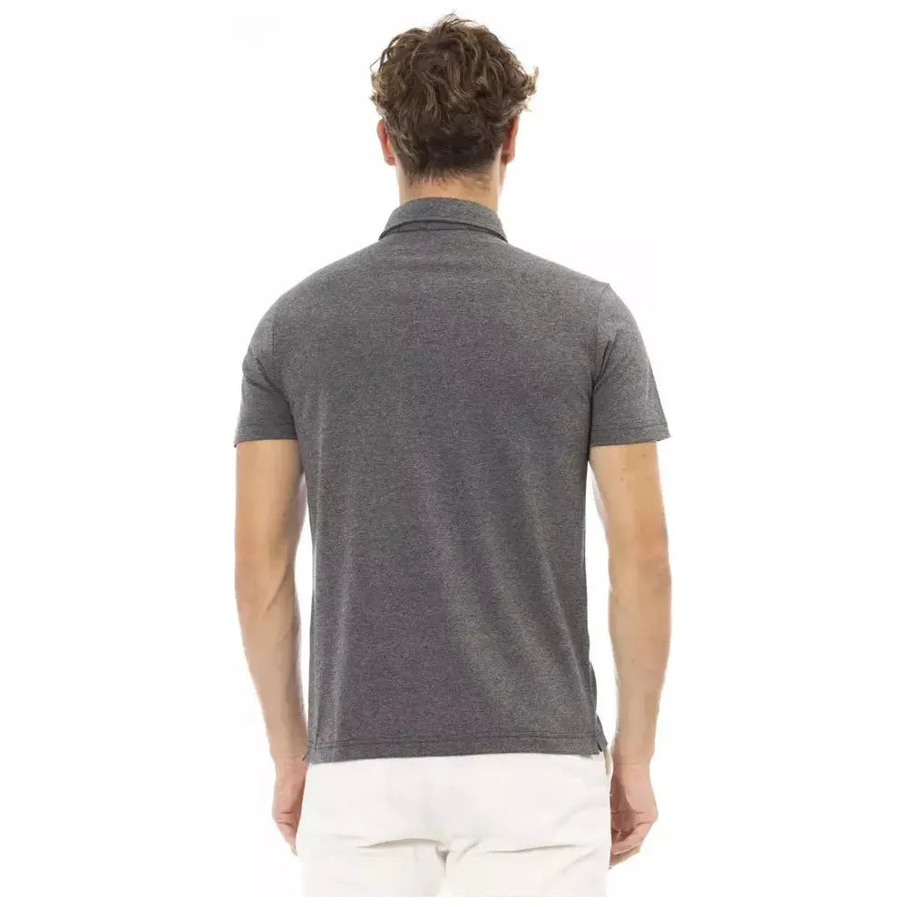 Baldinini Trend Gray Cotton Men Polo Baldinini Trend