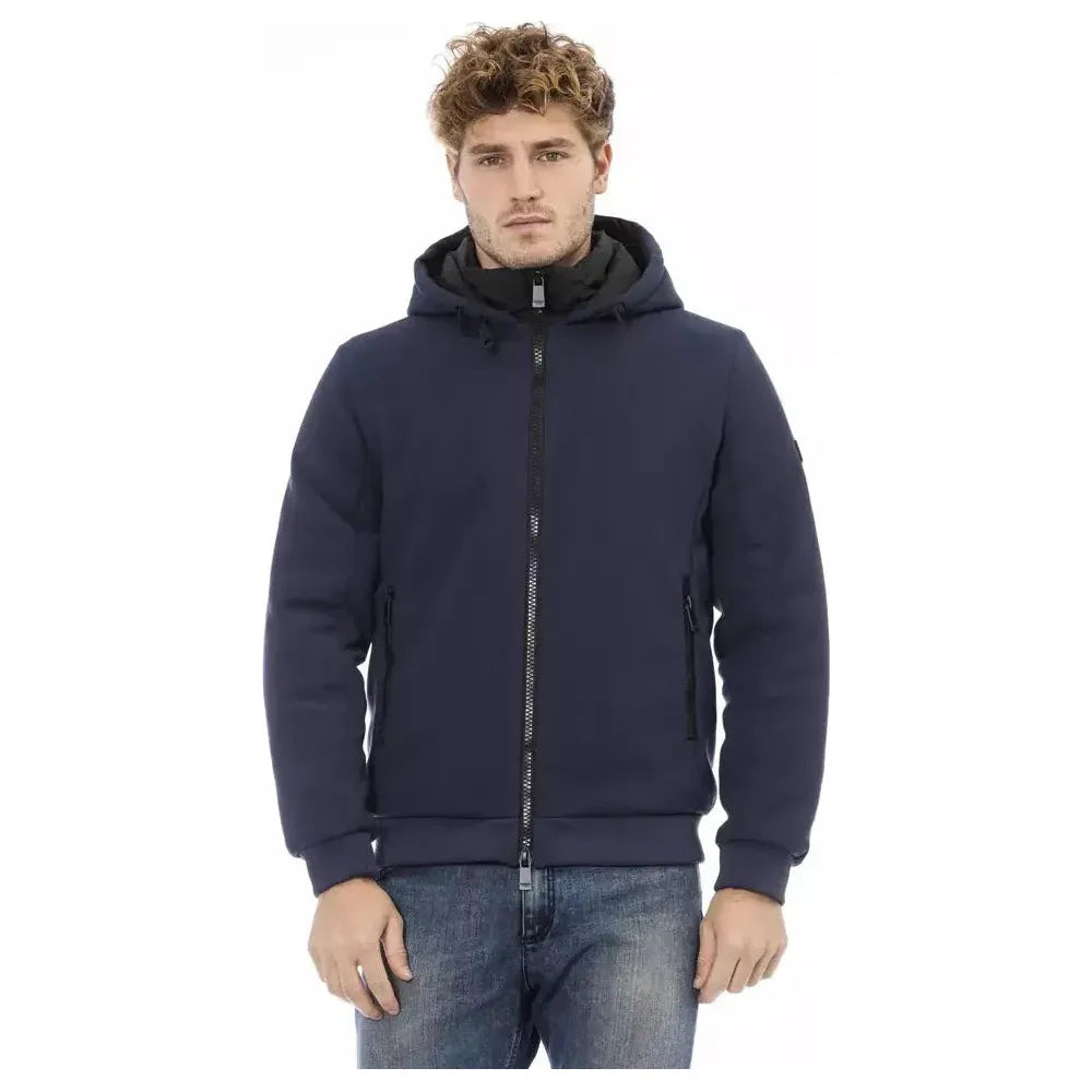 Baldinini Trend Blue Polyester Men Jacket Baldinini Trend