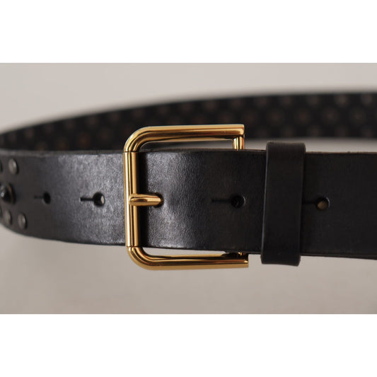 Dolce & Gabbana Elegant Leather Belt with Logo Engraved Buckle Dolce & Gabbana