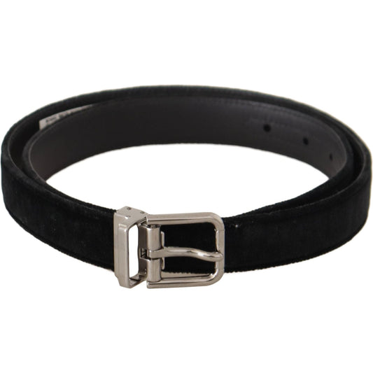 Dolce & Gabbana Elegant Black Velvet Designer Belt Dolce & Gabbana