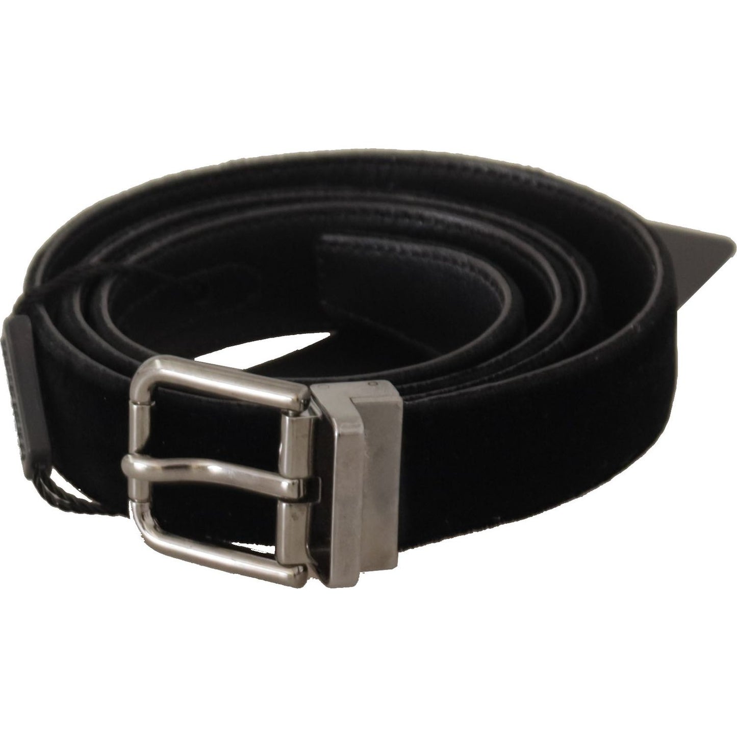 Dolce & Gabbana Elegant Black Cotton-Leather D&G Belt Dolce & Gabbana