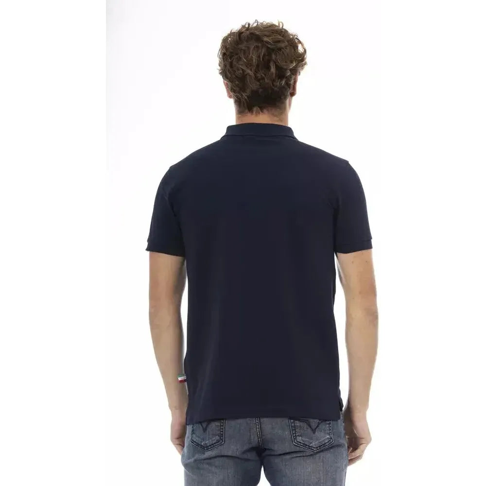 Baldinini Trend Blue Cotton Men Polo Baldinini Trend