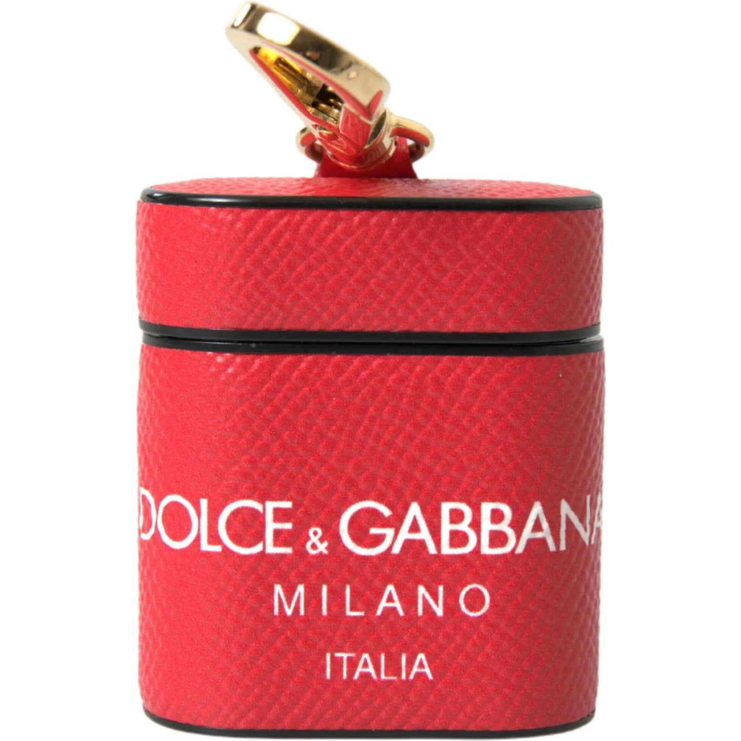 Dolce & Gabbana Elegant Red Calf Leather Airpods Case Dolce & Gabbana