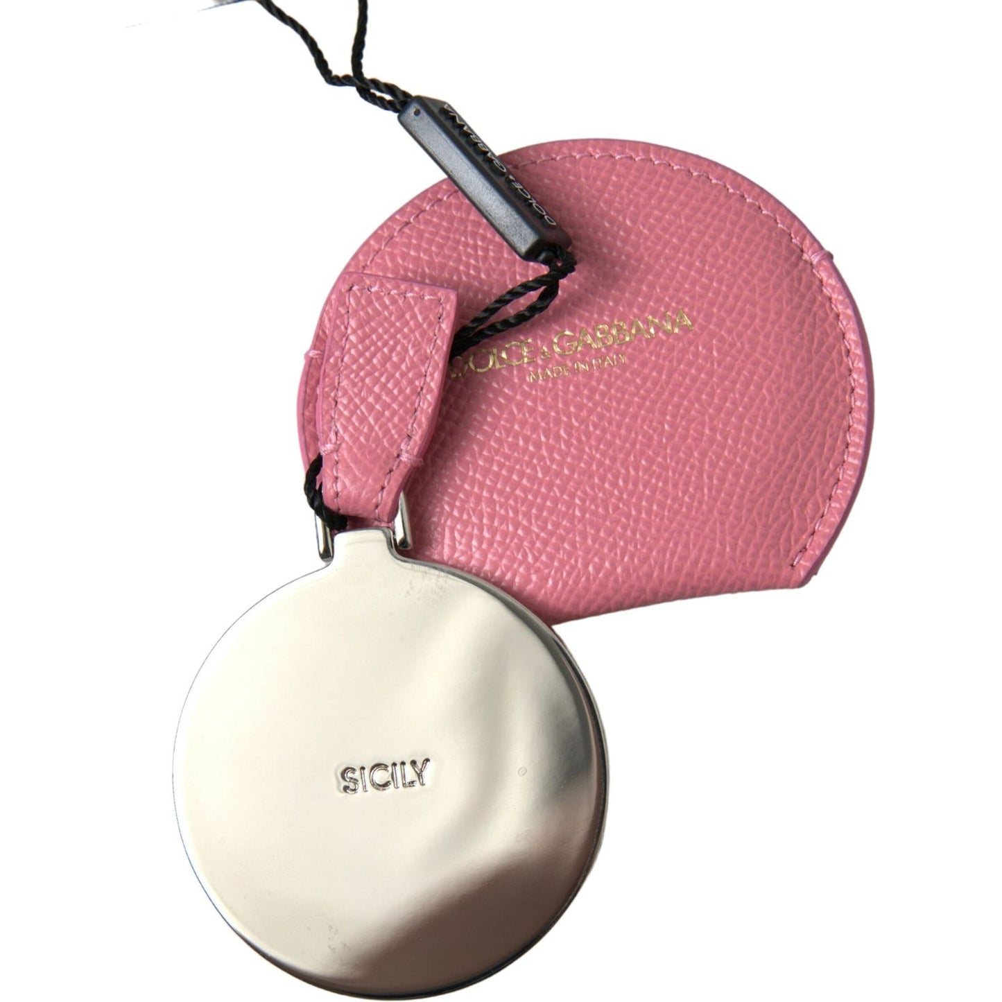 Dolce & Gabbana Elegant Pink Leather Mirror Holder Dolce & Gabbana