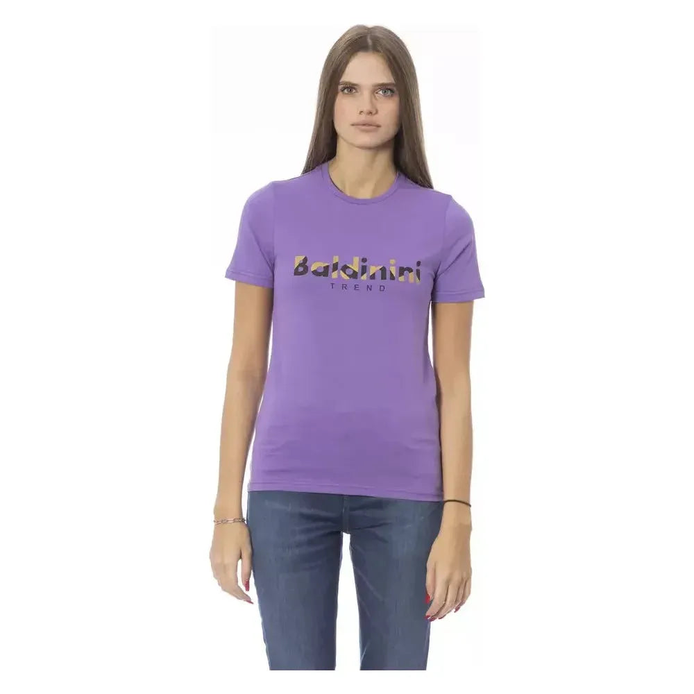 Baldinini Trend Purple Cotton Women T-Shirt Baldinini Trend Light Slate Gray