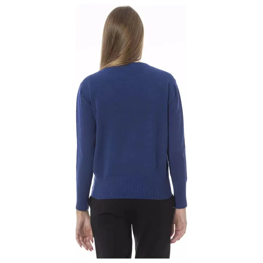 Baldinini Trend Blue Wool Women Sweater Baldinini Trend