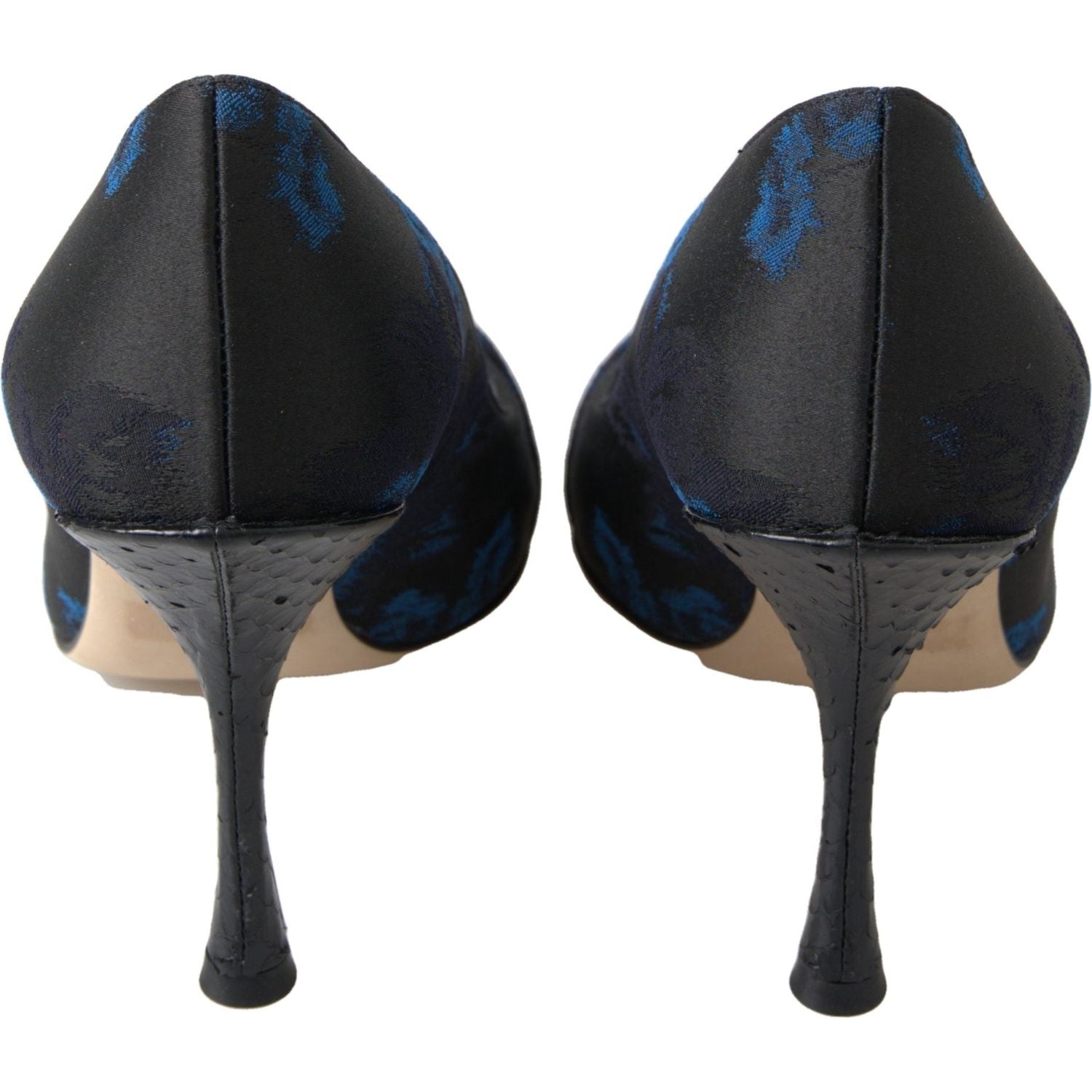 Dolce & Gabbana Blue Floral Ayers Crystal Pumps Shoes