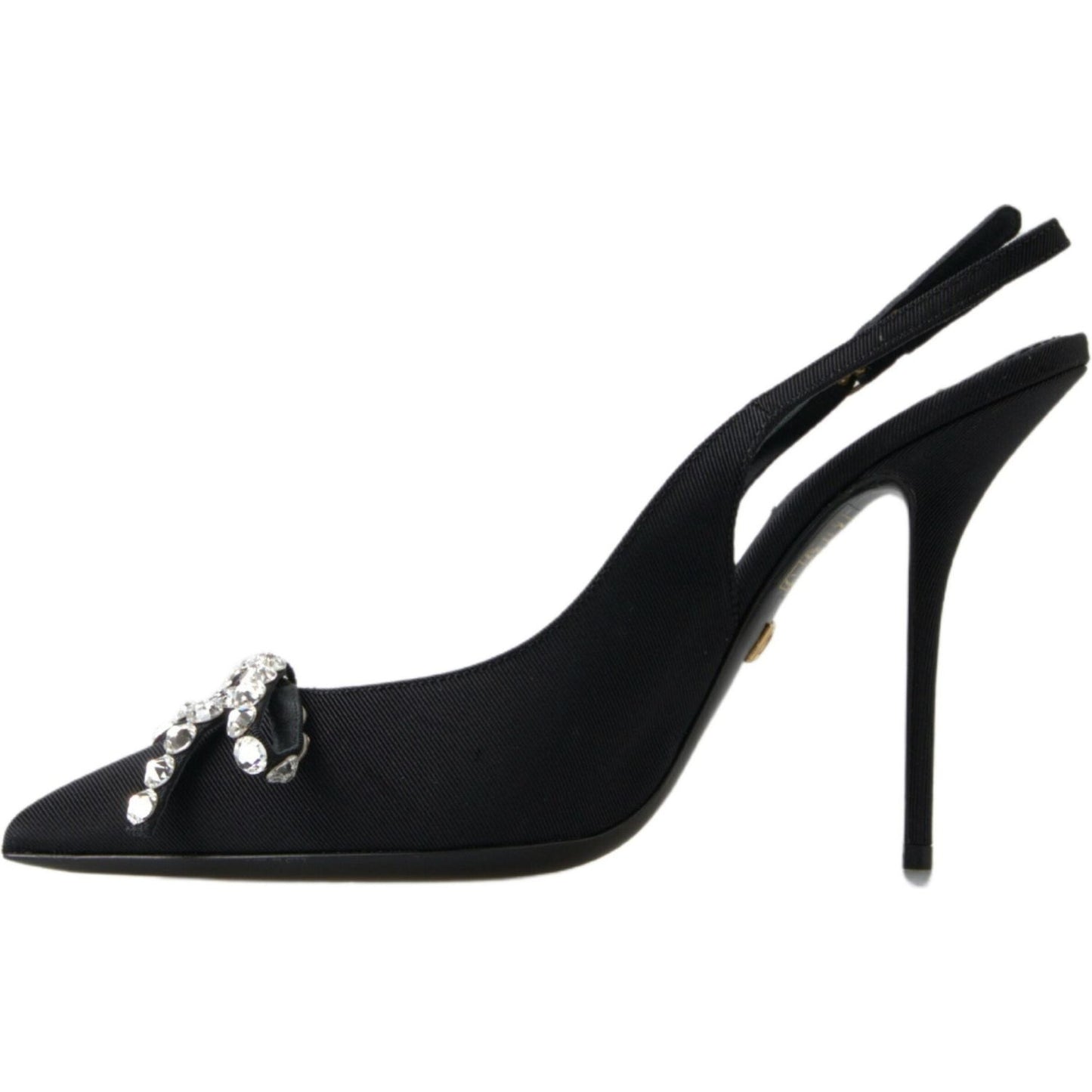 Dolce & Gabbana Embellished Black Slingback Heels Pumps Dolce & Gabbana