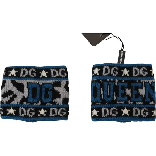 Dolce & Gabbana Exclusive Blue Cashmere-Wool Blend Wrist Wrap Dolce & Gabbana