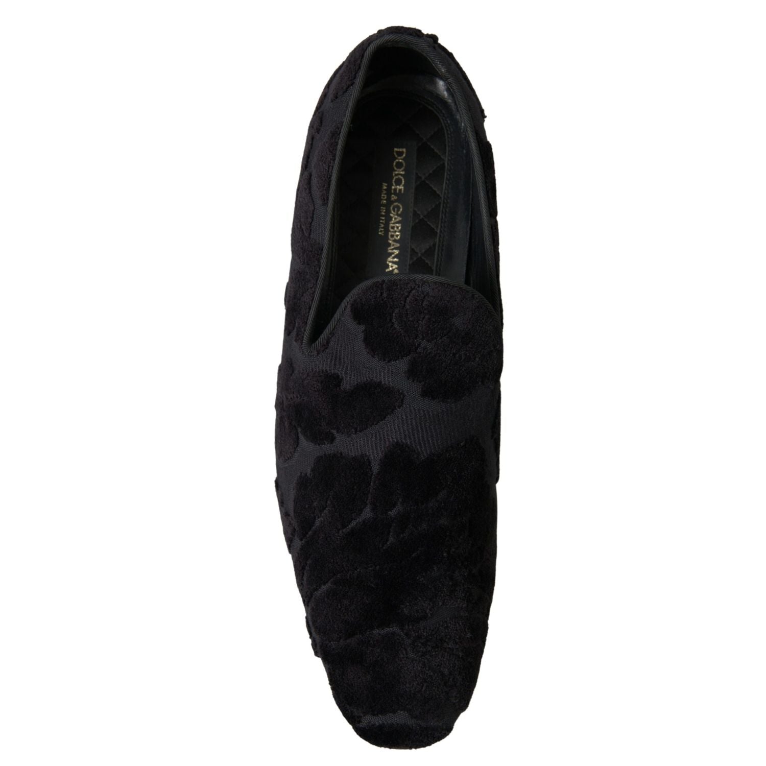 Dolce & Gabbana Black Brocade Loafers Formal Shoes