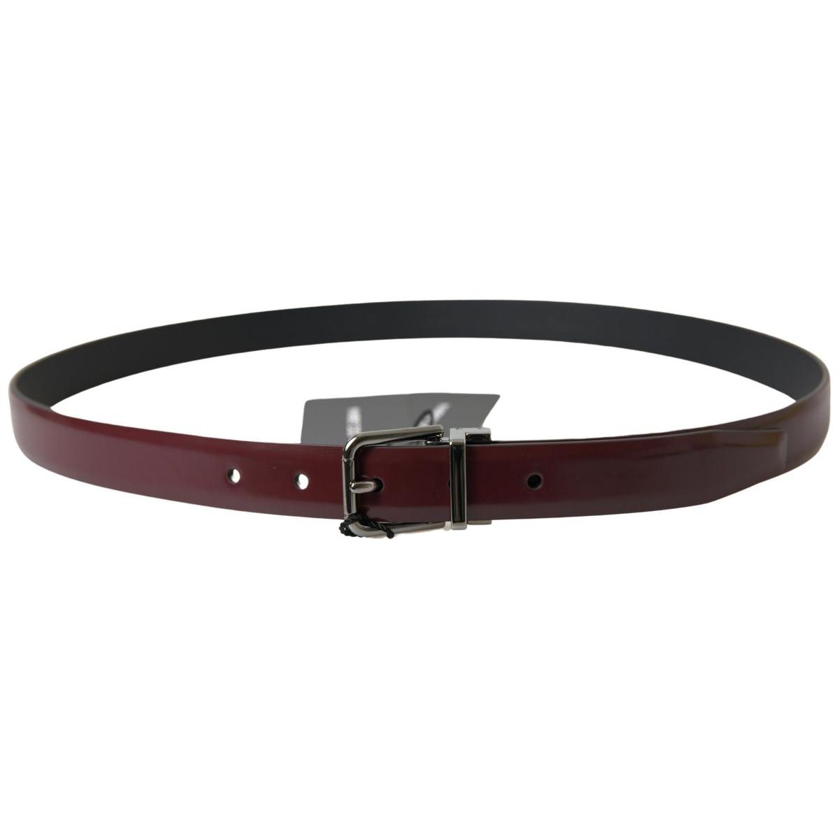 Dolce & Gabbana Elegant Bordeaux Leather Belt with Metal Buckle Dolce & Gabbana