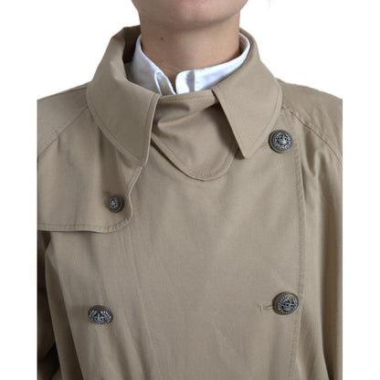 Dolce & Gabbana Khaki Double Breasted Trench Coat Jacket
