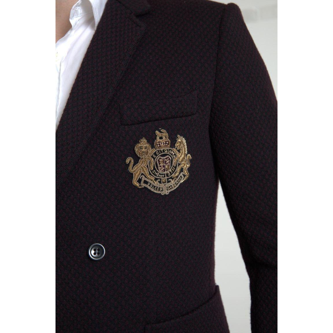 Dolce & Gabbana Elegant Purple Double Breasted Wool Blazer Dolce & Gabbana