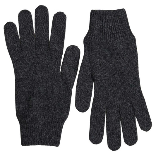 Dolce & Gabbana Gray Virgin Wool Knit Hands Mitten Men Gloves