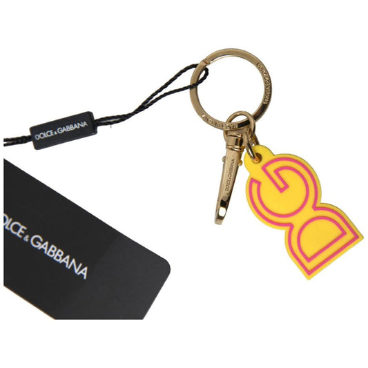 Dolce & Gabbana Chic Yellow Logo-Engraved Keychain Dolce & Gabbana