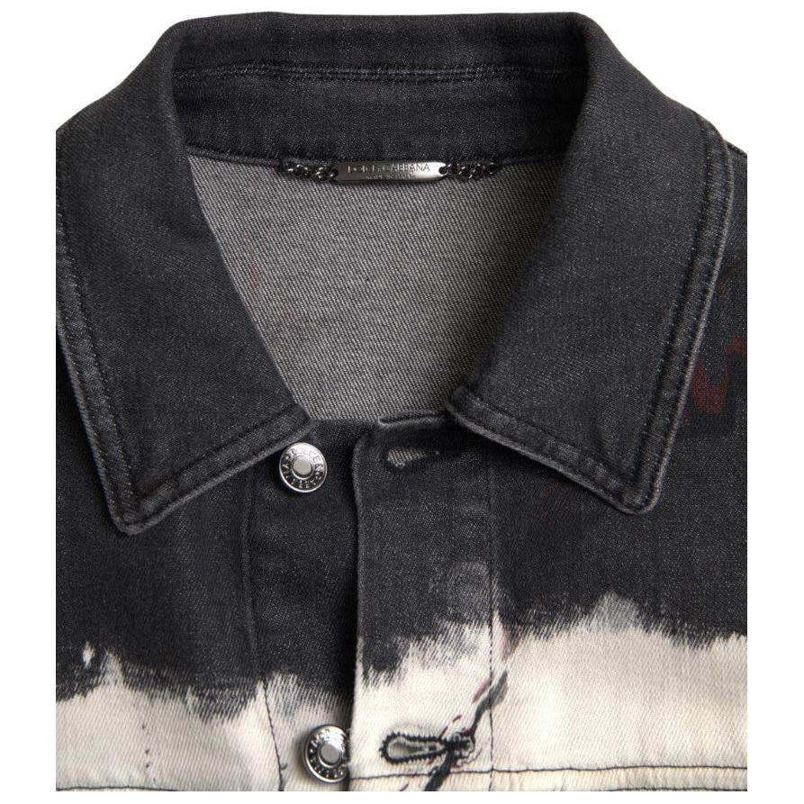 Dolce & Gabbana Multicolor Cotton Collared Denim Jacket