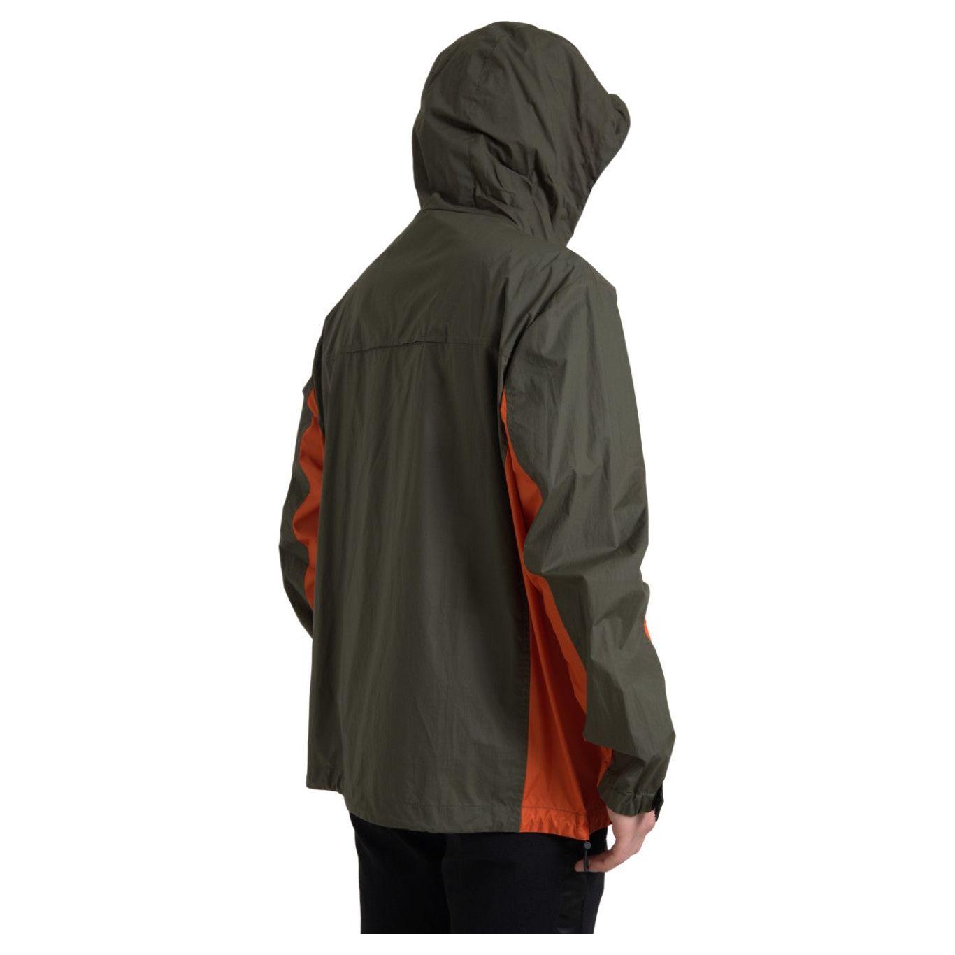 Dolce & Gabbana Green Orange Hooded Cotton Full Zip Jacket