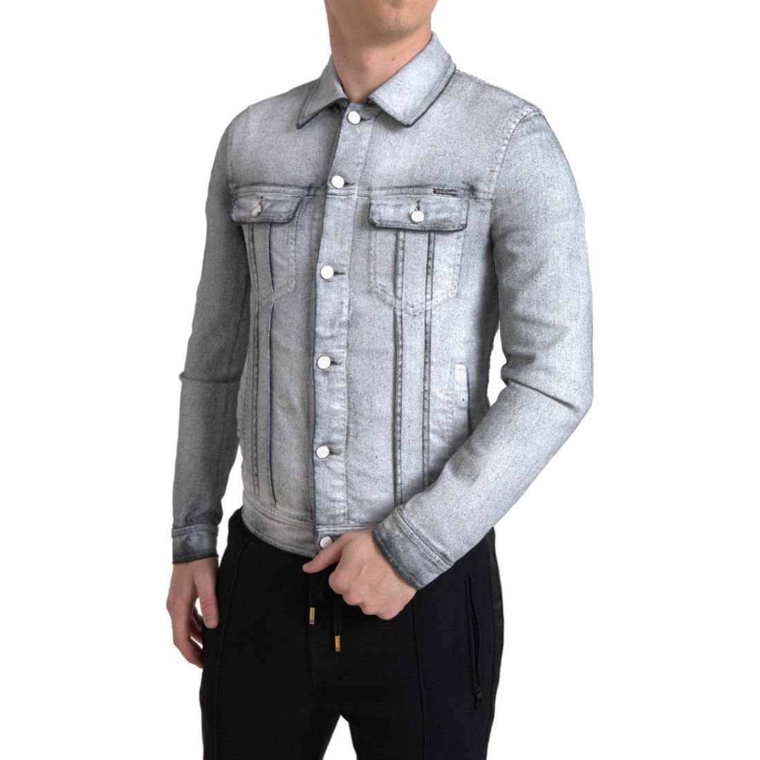 Dolce & Gabbana Elegant Gray Cotton Stretch Denim Jacket Dolce & Gabbana