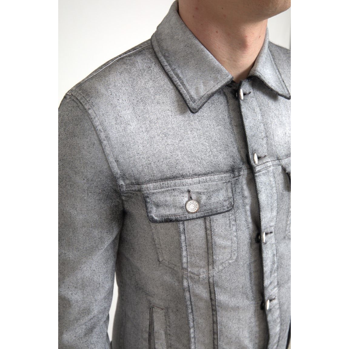 Dolce & Gabbana Elegant Gray Cotton Stretch Denim Jacket Dolce & Gabbana