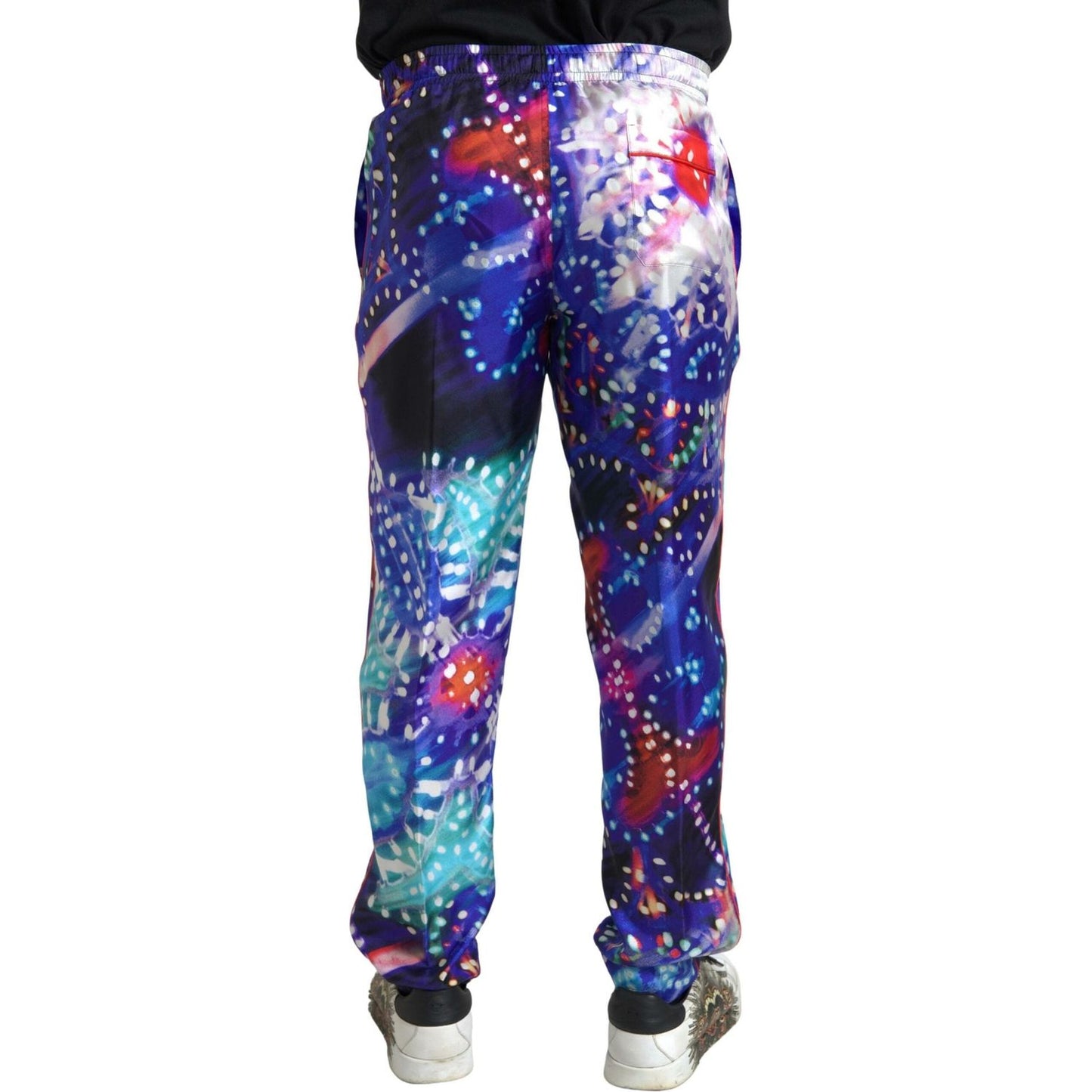 Dolce & Gabbana Multicolor Printed Silk Men Trouser Pants
