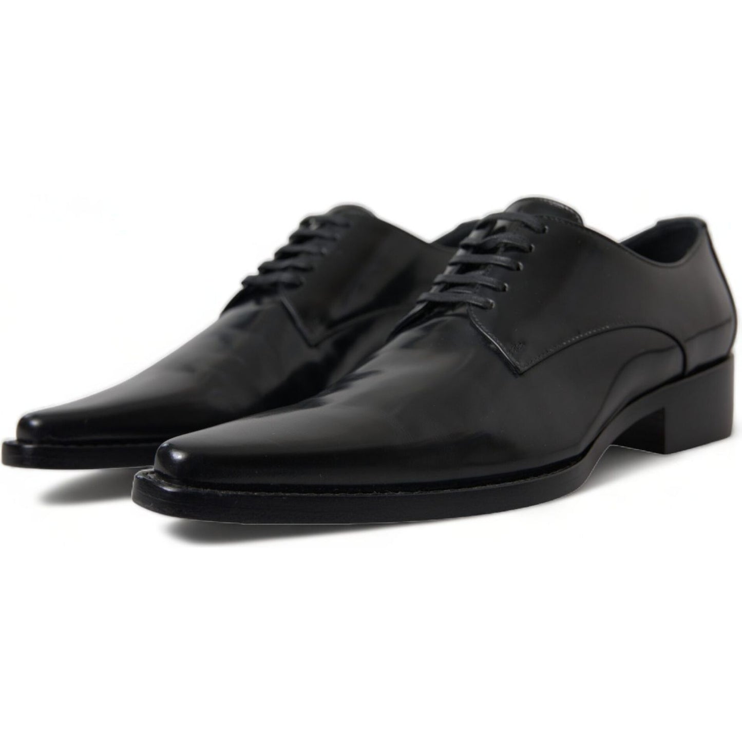 Dolce & Gabbana Elegant Black Leather Formal Flats Dolce & Gabbana