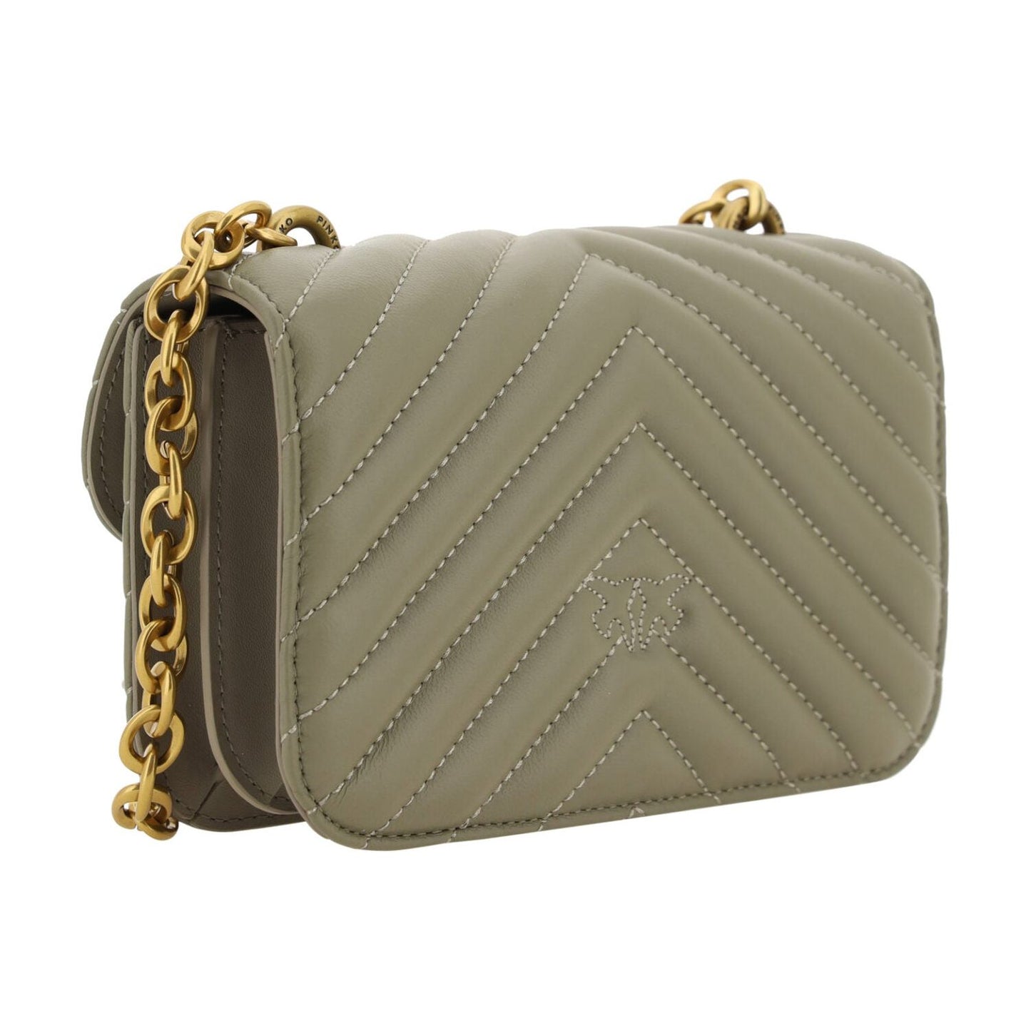 PINKO Chic Mini Love Bell Shoulder Bag in Noce Green PINKO