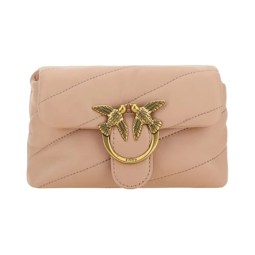 PINKO Chic Blush Quilted Crossbody Love Puff Bag PINKO