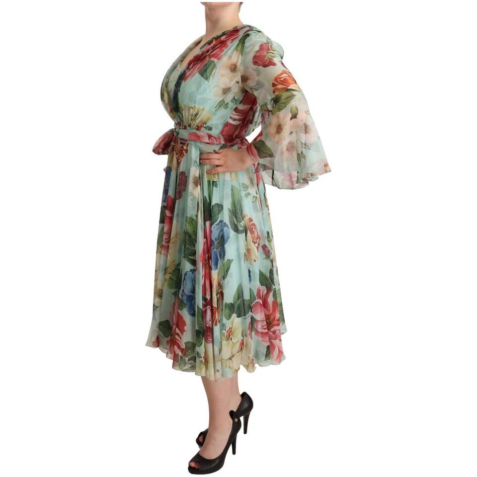 Dolce & Gabbana Floral Silk Midi Wrap Dress Dolce & Gabbana