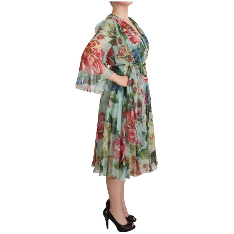 Dolce & Gabbana Floral Silk Midi Wrap Dress Dolce & Gabbana