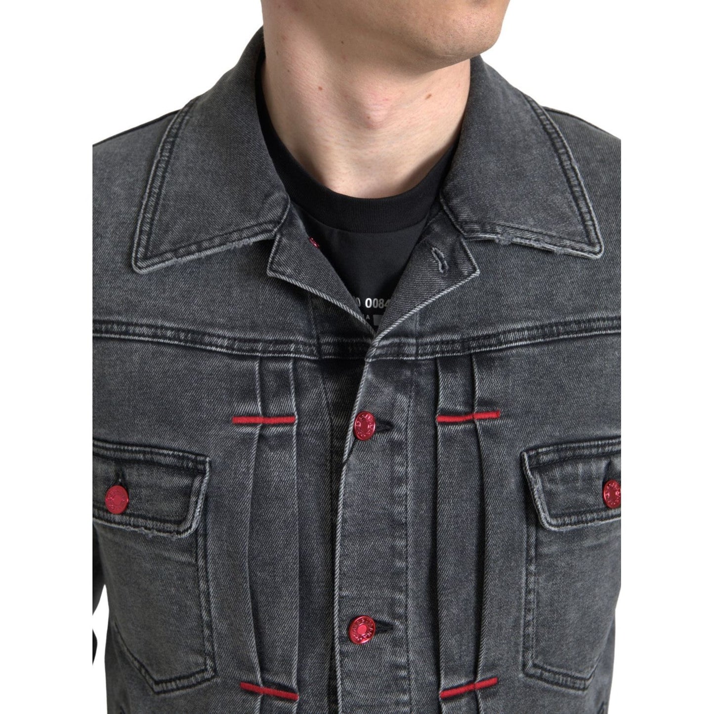 Dolce & Gabbana Elegant Gray Stretch Denim Jacket Dolce & Gabbana