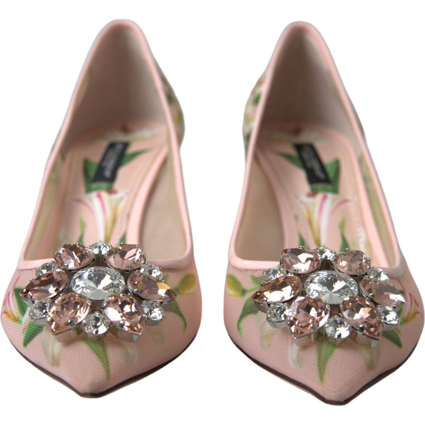 Dolce & Gabbana Elegant Pink Floral Crystal Pumps Dolce & Gabbana