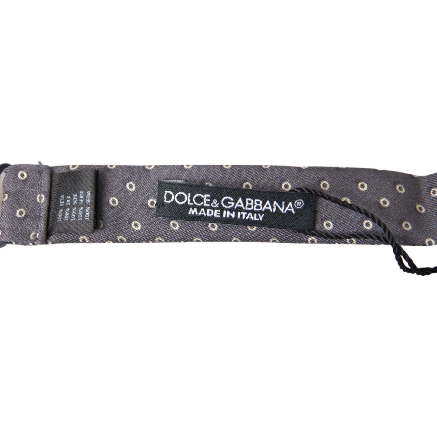 Dolce & Gabbana Elegant Silk Gray Polka Dot Bow Tie Dolce & Gabbana