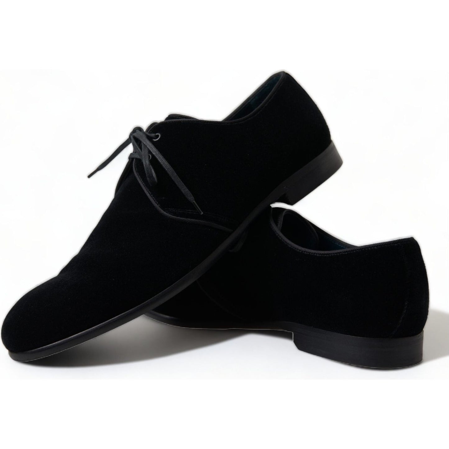 Dolce & Gabbana Elegant Black Velvet Derby Dress Shoes Dolce & Gabbana