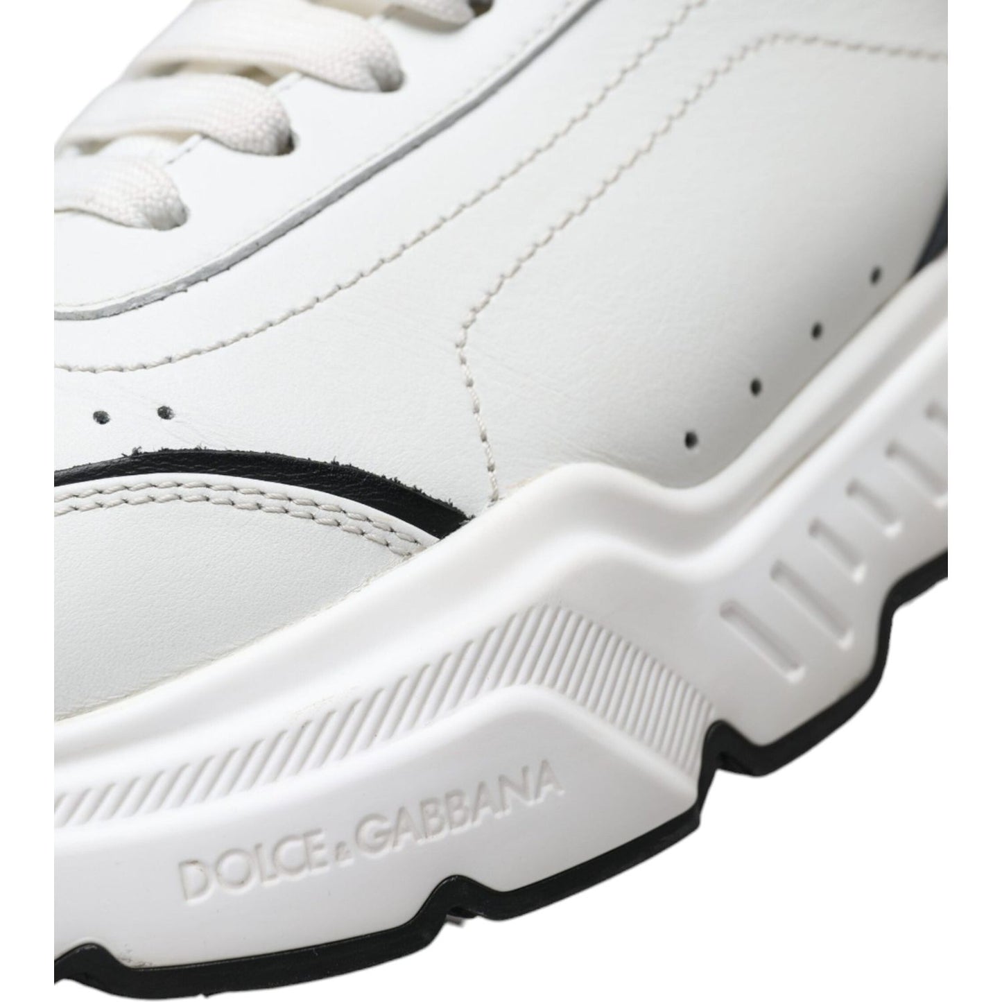 Dolce & Gabbana White Black Low Top Daymaster Sneakers Shoes