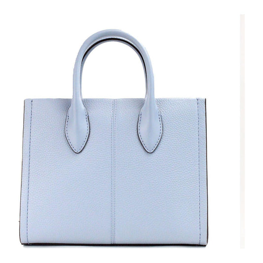 Michael Kors Mirella Small Pale Blue Leather Top Zip Shopper Tote Crossbody Bag Michael Kors